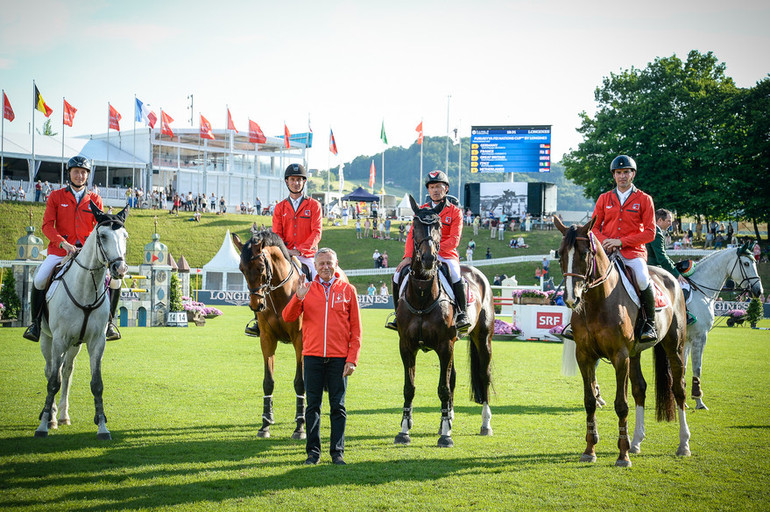 Martin Fuchs - Steve Guerdat - Pius Schwizer - Romain Duguet - Coupe des Nations (C) copyright Katja Stuppia