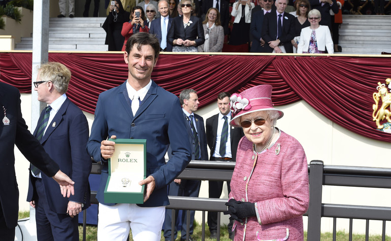 Steve Guerdat riding Bianca winner of the Rolex Grand Prix with Her Majesty The Queen