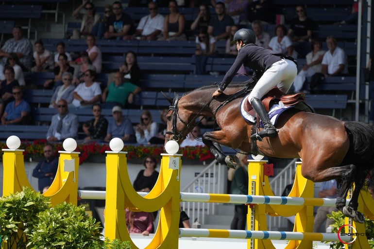 Taina M&m première coupe des nations pour la jument de (9ans) 2 fautes en première manche et un parcours sans faute, prometteur en seconde manche.(C) Sportfot