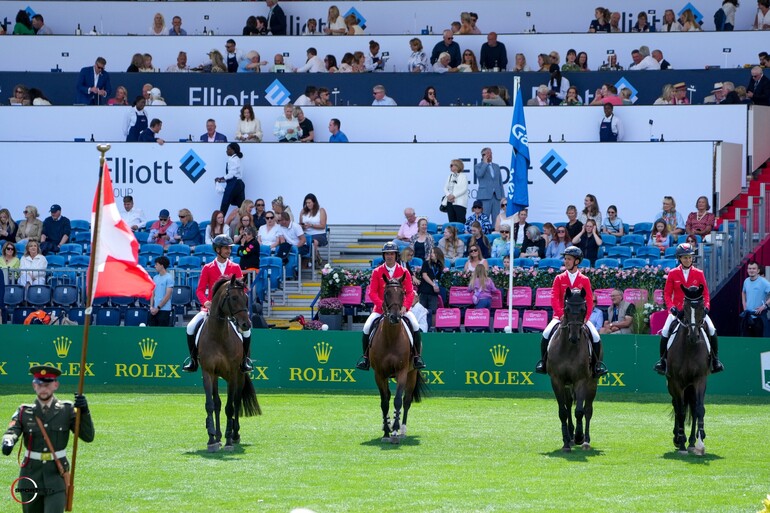 nations cup; parade of nations; 2126, Hunger Games du Champ Bois, Romain Duguet; 2127, Albfuehrens Iashin Sitte, Steve Guerdat; 2130, Canice, Barbara Schnieper; 2134, Orelie, Janika Sprunger; Sportfot